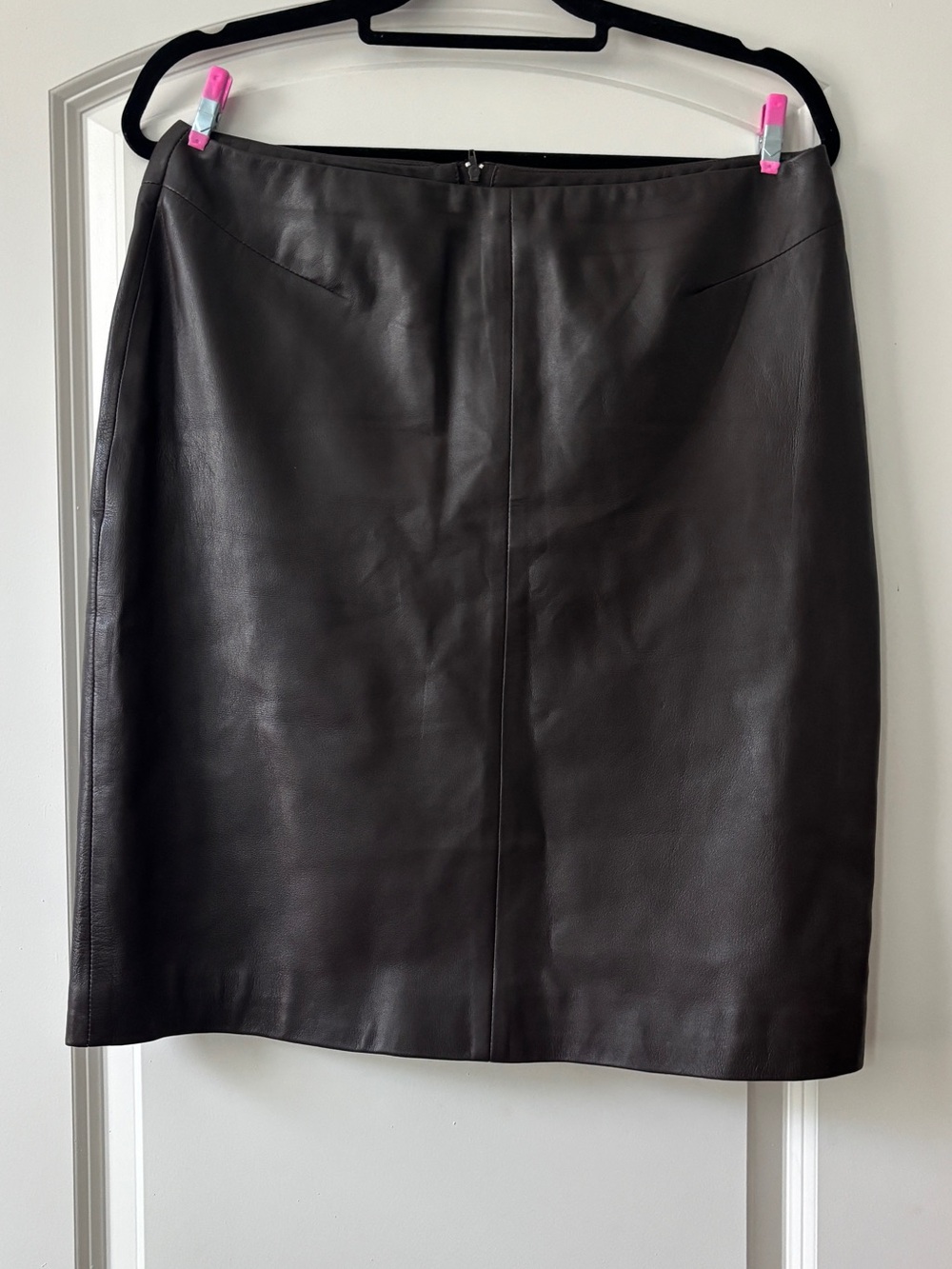 Classic Brown Leather Skirt - Women's